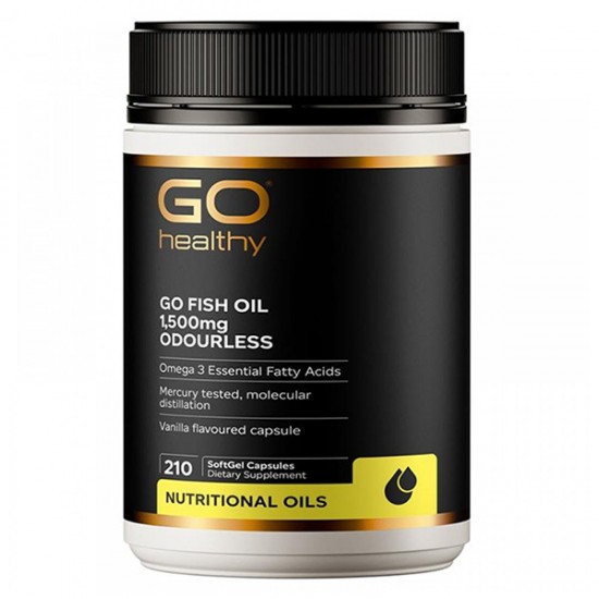 【胶囊因天气原因融化不理赔】Go Healthy 高之源 无腥鱼油1500mg 深海鱼油210粒 保质期2028.12